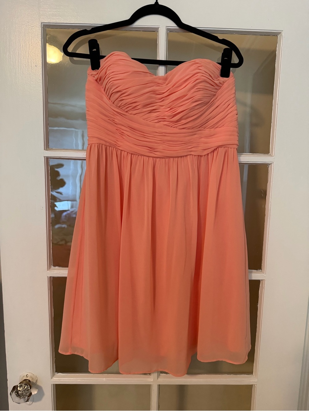 Donna Morgan Strapless Peach Chiffon Party Dress